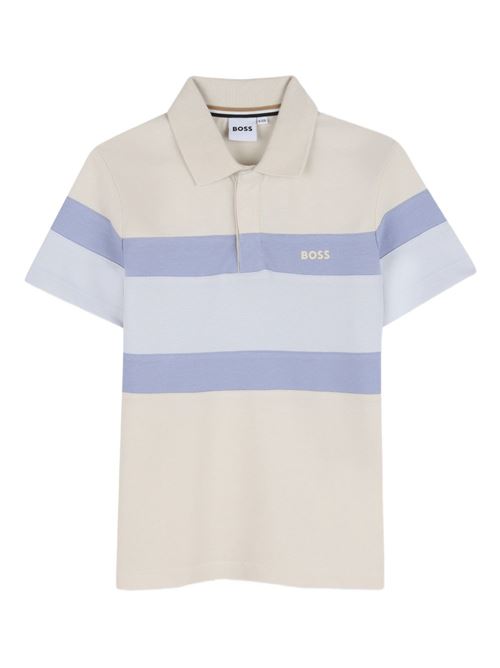 Completo bambino BOSS beige con polo e bermuda BOSS KIDS | J5300921C